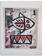 untitled (acrylic & collage on newsprint)